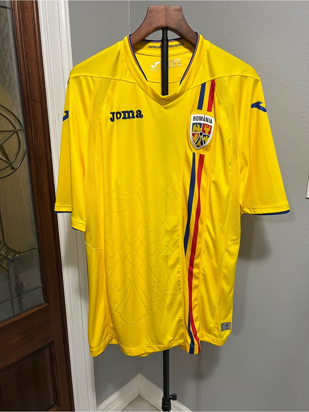 Romania Joma National Team Home Football Jersey Yellow Soccer Shirt Men XXL 2XL